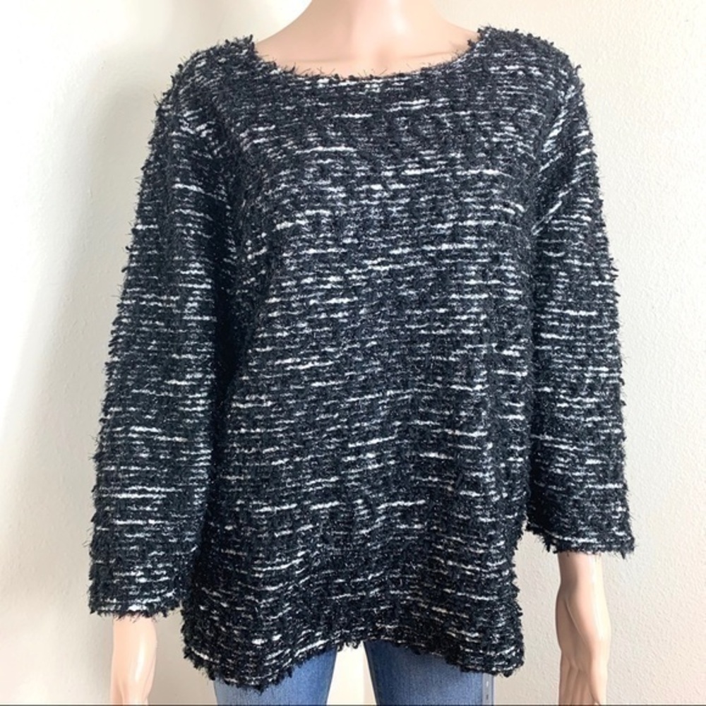 Chico’s women top/blouse glitter black size 3